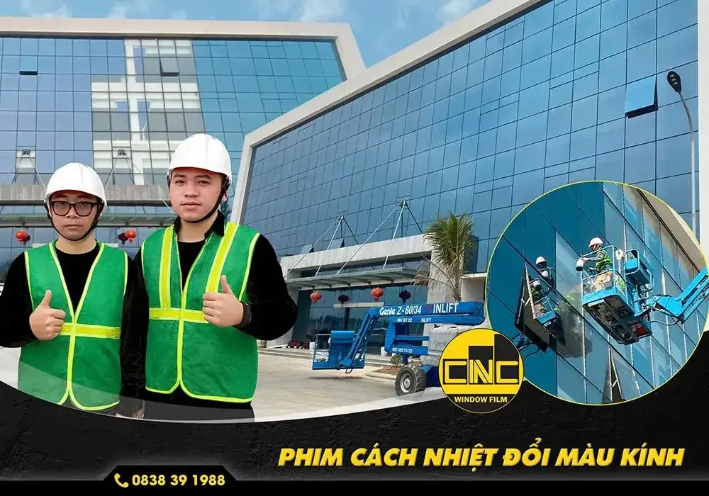 Đội ngũ chuyên nghiệp, thi công an toàn, dán phim đổi màu kính che dầm thẩm mỹ