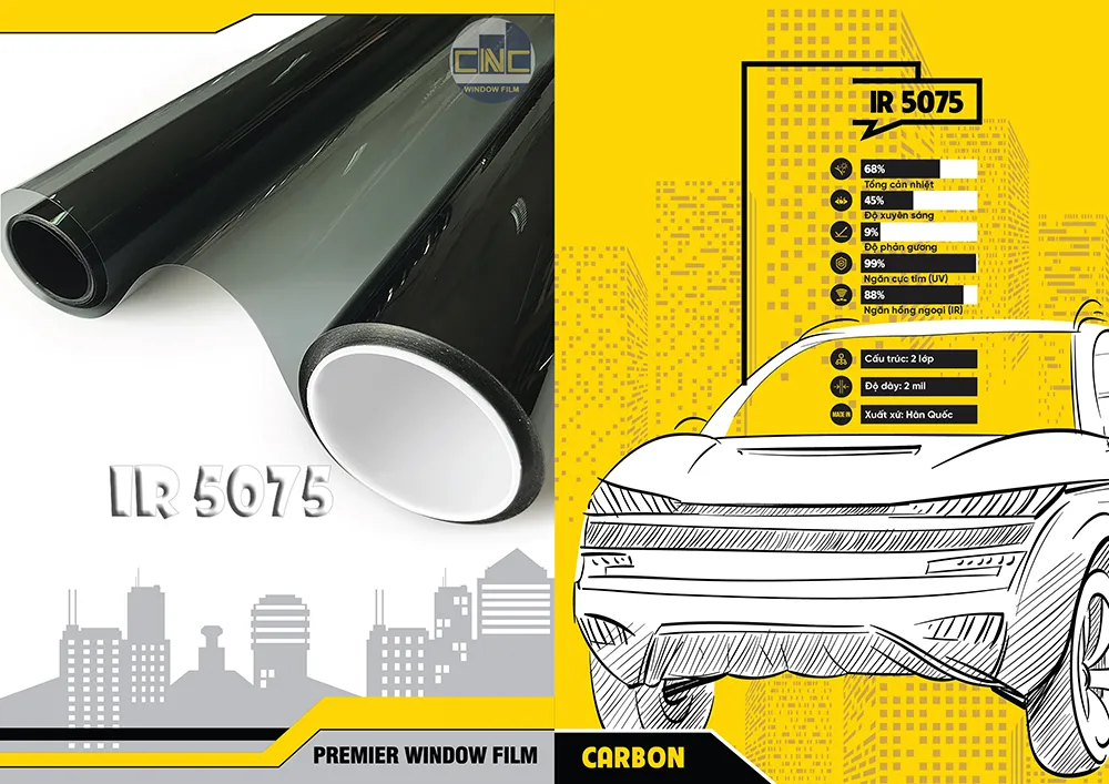 Phim cách nhiệt CNC Window Film Carbon IR 5075